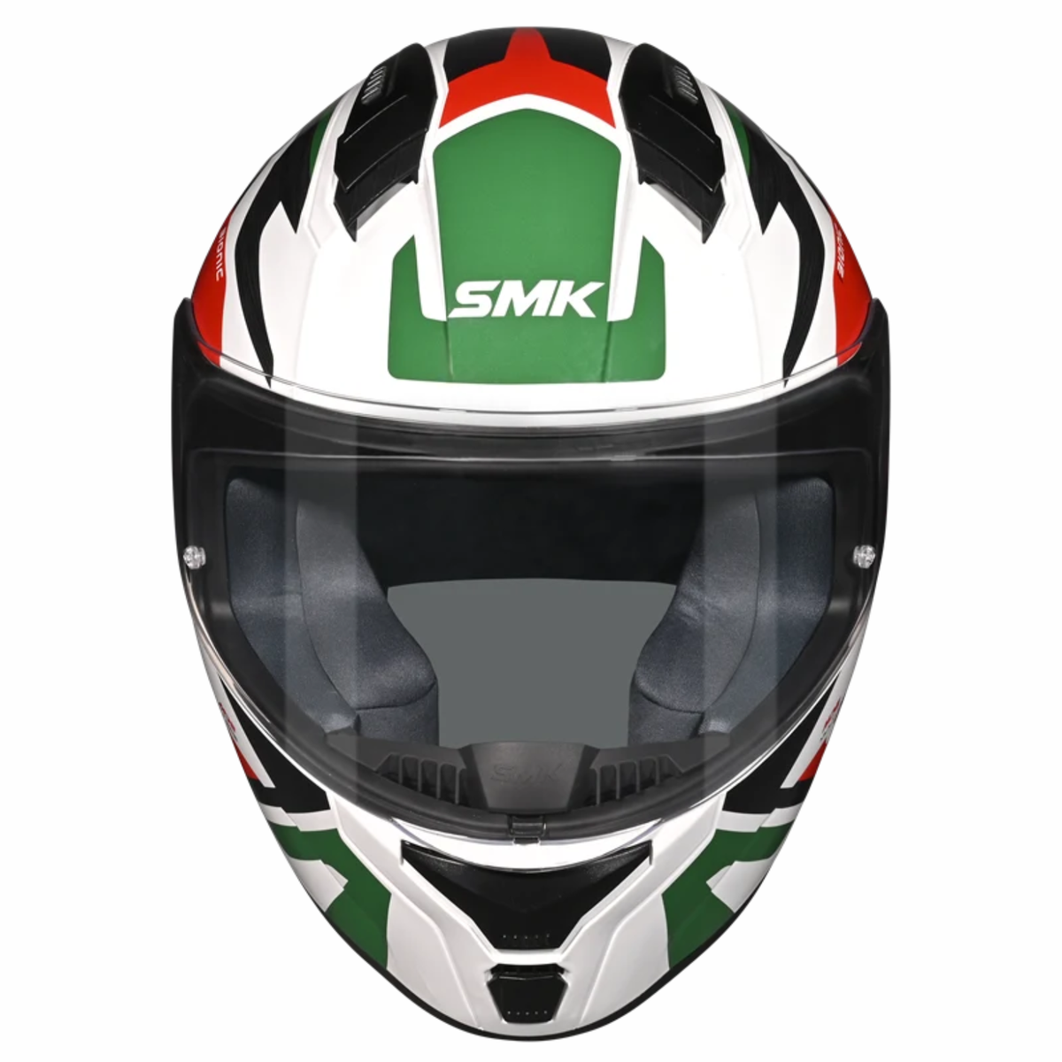 SMK Bionic Adult Kore GL163 Helmet - Gloss White Green Red - SMK