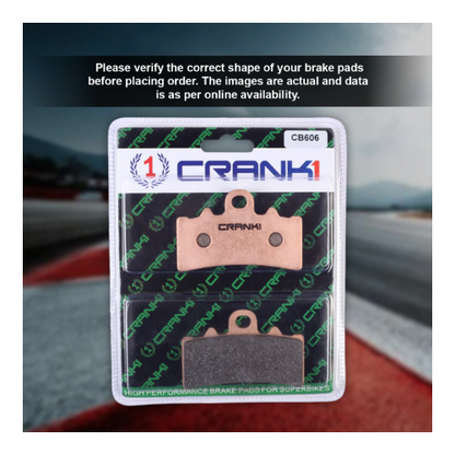 Crank1 Fully Sintered H2 Series Brake Pads for Bajaj Dominar 250