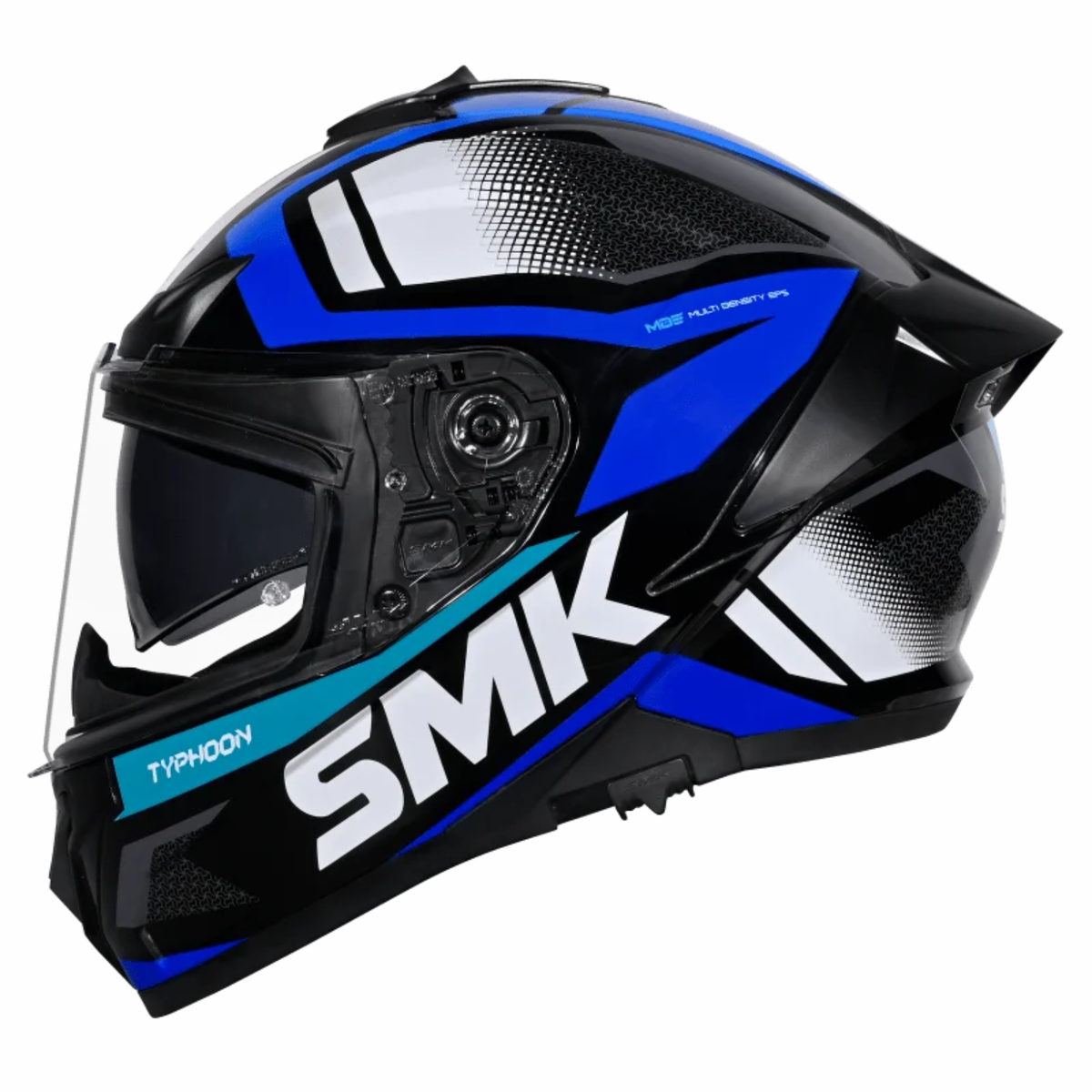 SMK Typhoon Thorn GL251 Gloss Grey Blue Helmet - SMK