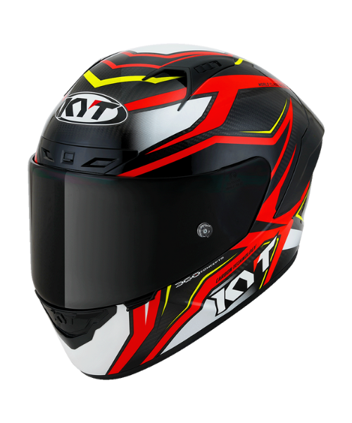 KYT NZ Race Carbon Stride Helmet - Red White - KYT Helmets