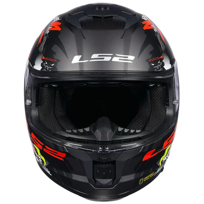 LS2 FF320 Stream II Angry Monkey Helmet - Matt Black Red