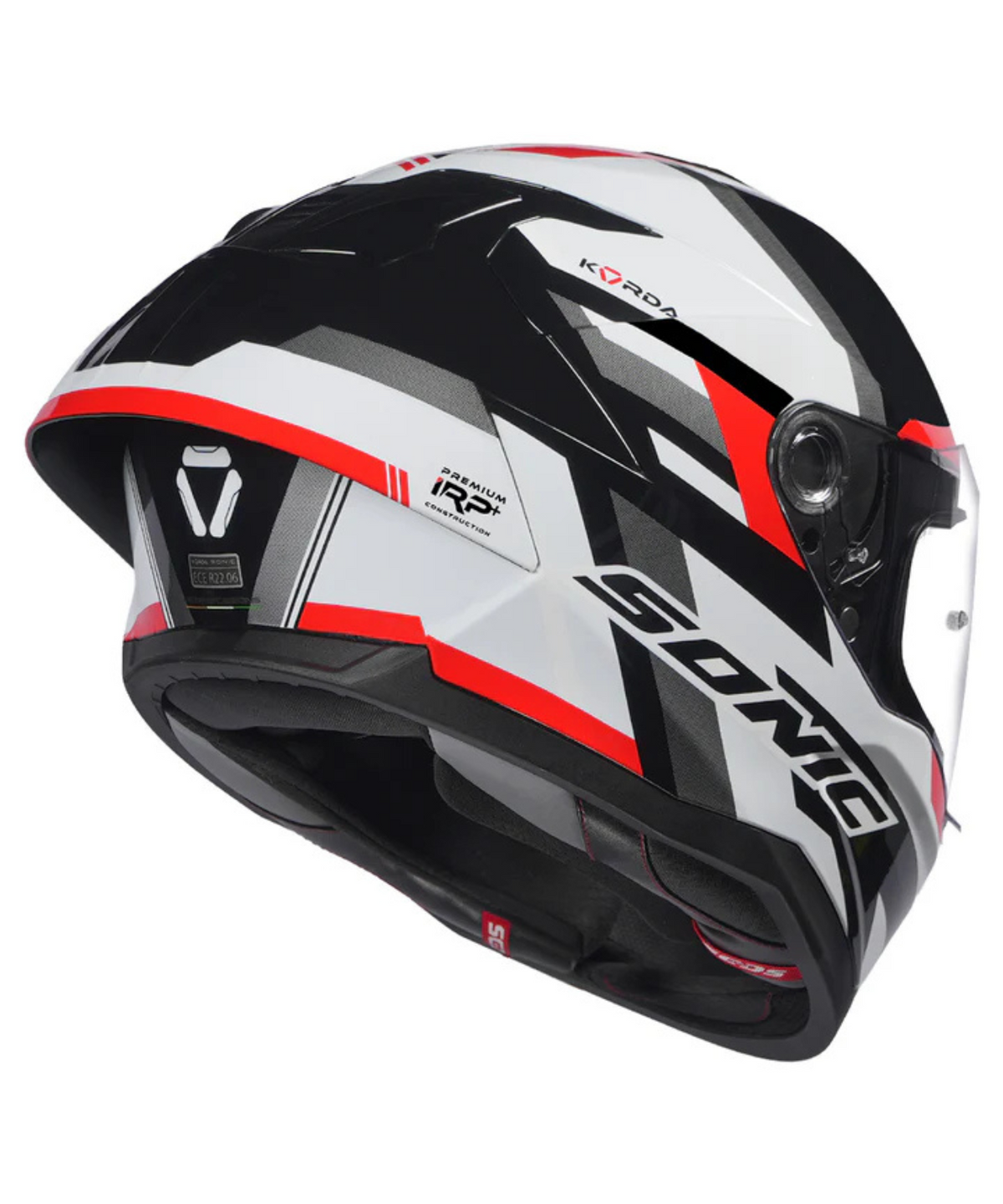 Korda Sonic GP Moze Helmet - Gloss White Red - Korda