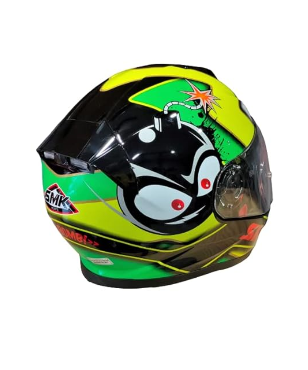 SMK Twister Cartoon GL241 Black Green Helmet - SMK