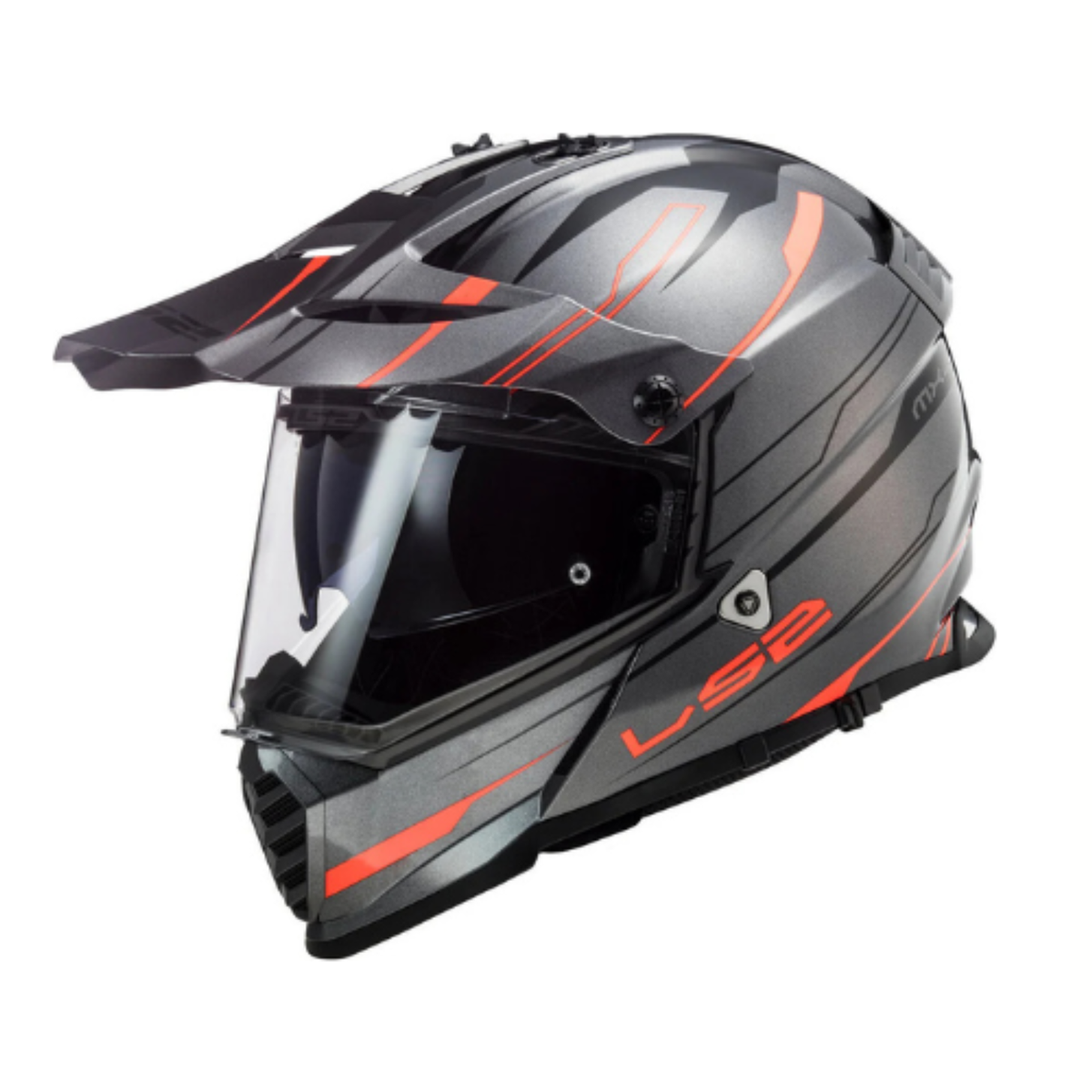LS2 MX436 Pioneer Evo Dual Sport Helmet - Gloss Knight Titanium Orange - XL (Open Box)