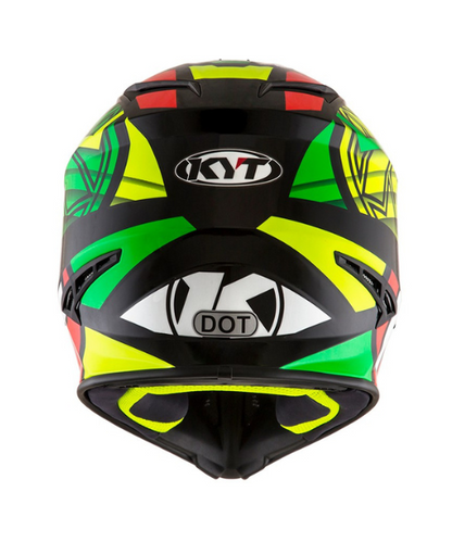 KYT Jumpshot Helmet - Gloss Black Green Fluo