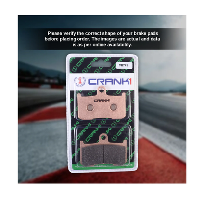 Crank1 Fully Sintered H2 Series Brake Pads for Triumph Street Triple 675 R (2014-2016)
