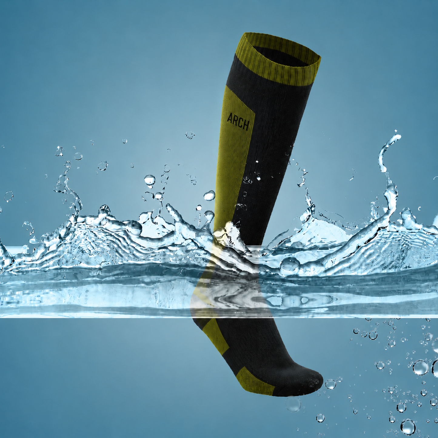 Moto Arch Knee High Waterproof and Winter Socks - Army Green