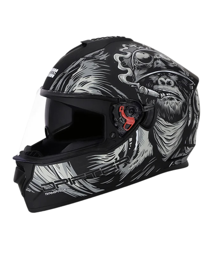 Studds Drifter D3 Rampage Decor Graphics Helmet - Matt Black Grey N4