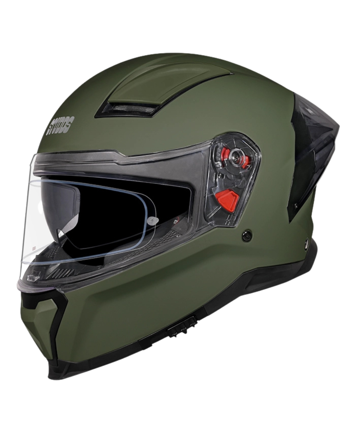 Studds Helios Solid Helmet - Matt Military Green - Studds