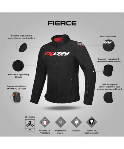 Ixon Fierce Riding Jacket - Black White Red