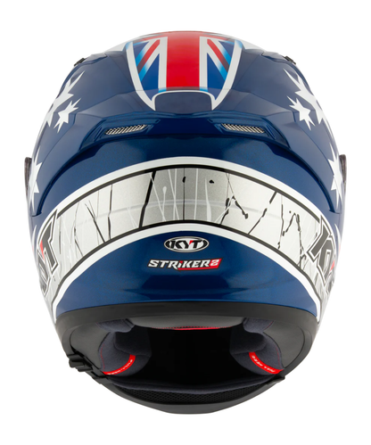 KYT Striker 2V Brock Parkes Replica Helmet - Gloss Blue White