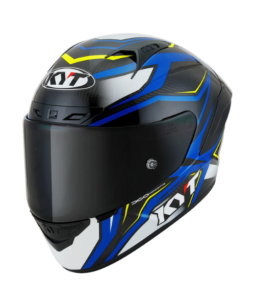 KYT NZ Race Carbon Stride Helmet - Blue White - KYT Helmets