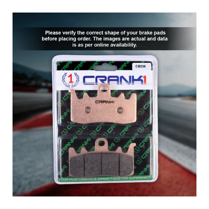 Crank1 Fully Sintered H2 Series Brake Pads for Aprilia Tuono 660 (2020 Onwards)