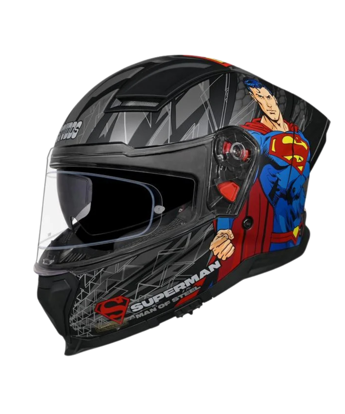 Studds Helios Superman Edition Graphics Helmet - Gloss Black Blue N1 - Studds