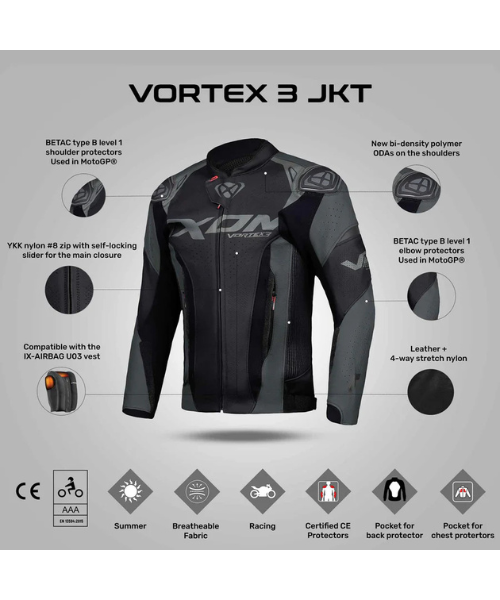 Ixon Vortex 3 JK Riding Jacket - Black