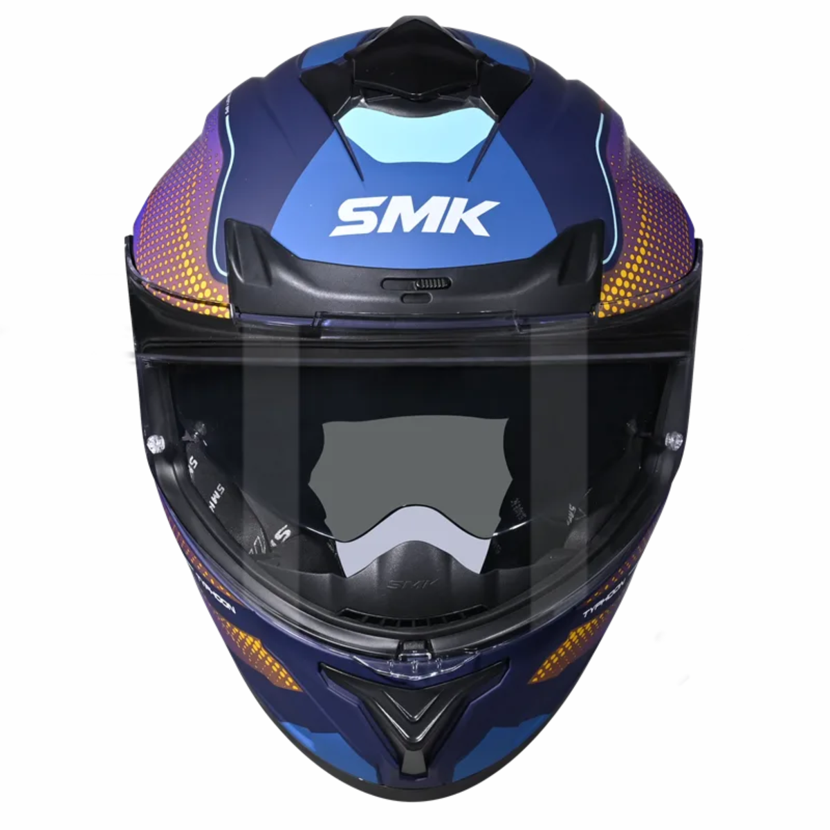 SMK Typhoon Mystic GRPS GL554 Full Face Helmet - Gloss Blue Orange - SMK