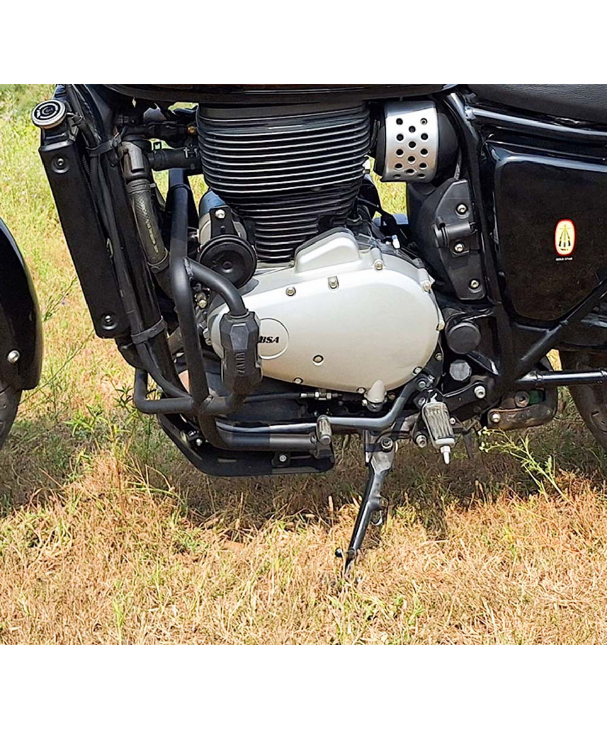 Zana BSA Goldstar 650 Mild Steel Crash Guard with Puck Slider - Black - ZI-8529 - Zana