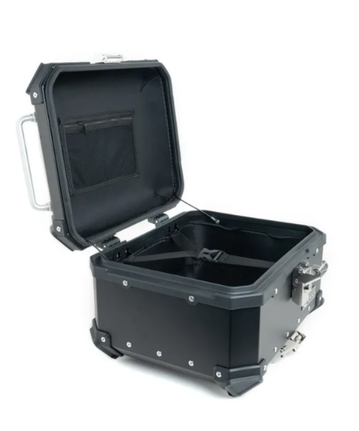 Zana Universal Aluminium L-Flat 35 L Top Box With Back Rest Cushion - Black - ZI-TB-005 - Zana