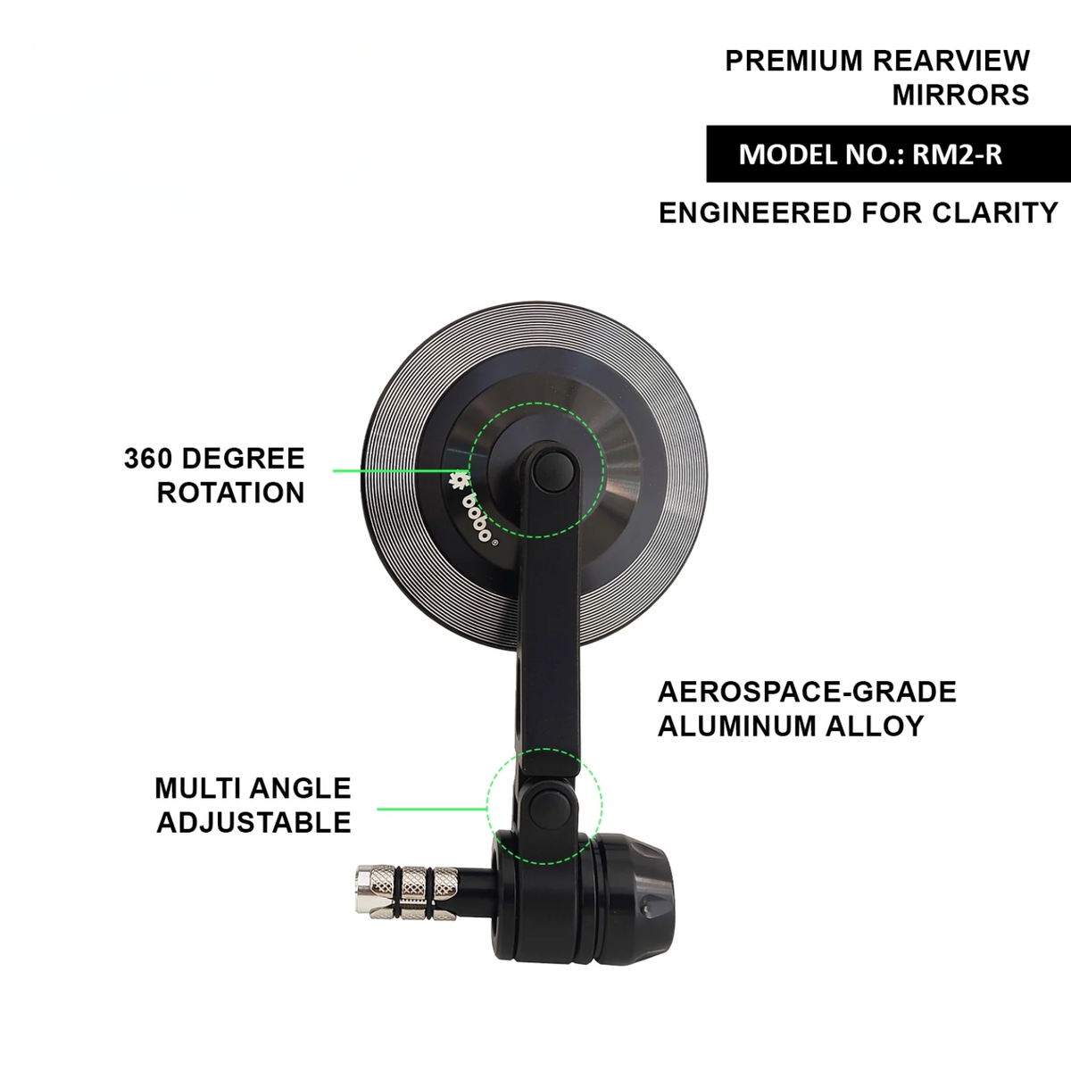BOBO RM2-R Round Shape Bar End Mirror