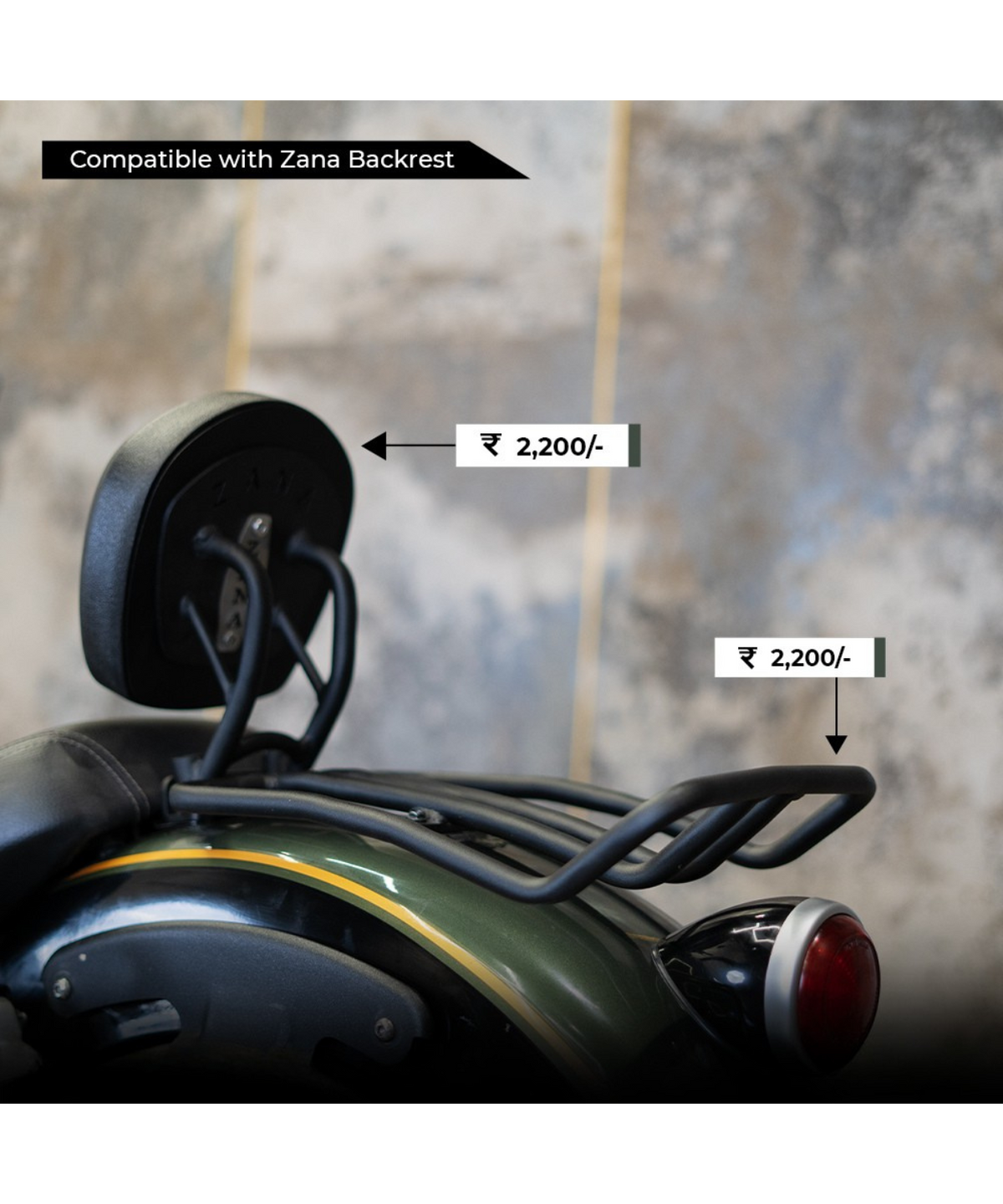 Zana Royal Enfield Super Meteor 650 Luggage Rack Compatible with Backrest - ZI-8308 - Zana