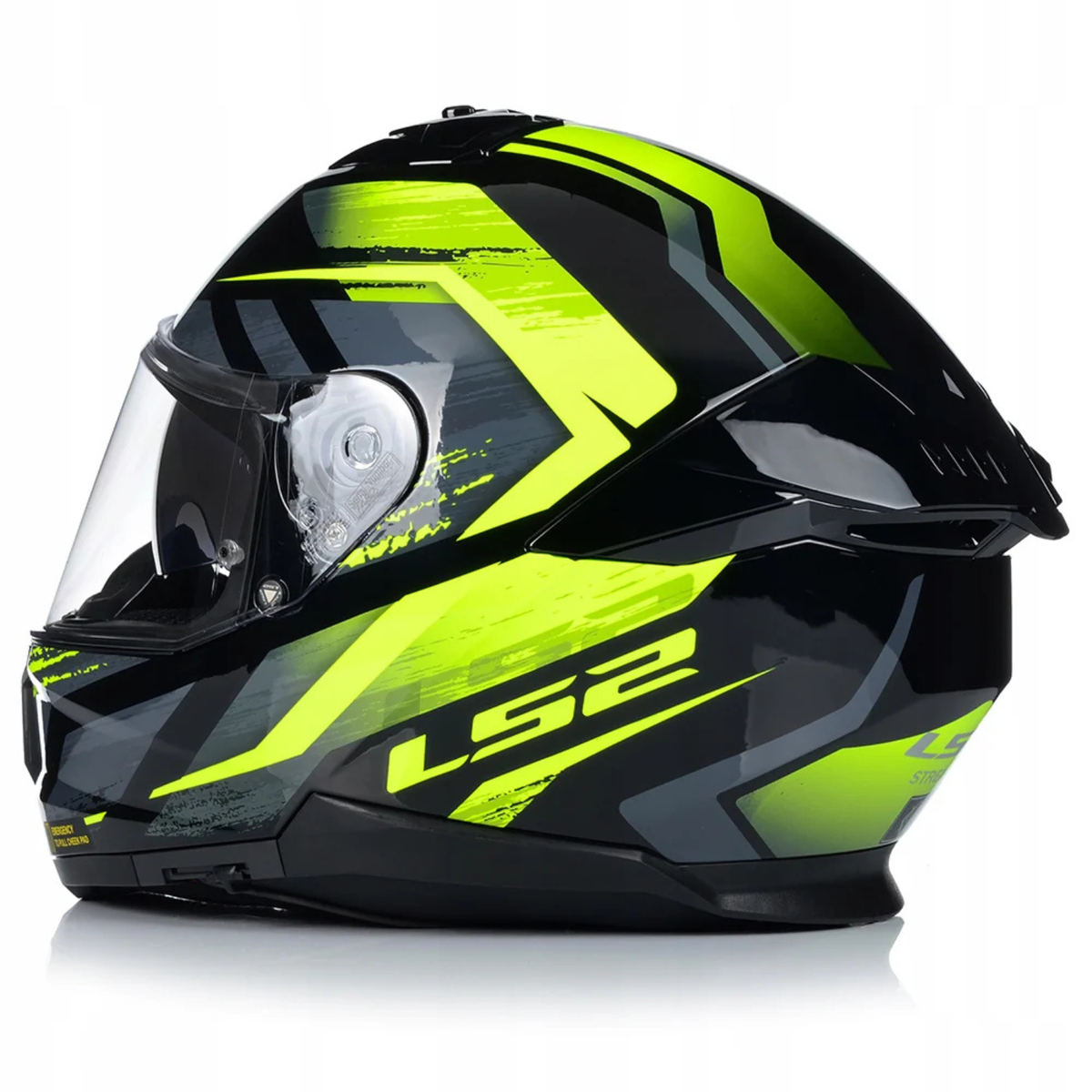 LS2 FF320 Stream II Fury Full Face Helmet - Black Hiviz Yellow - LS2