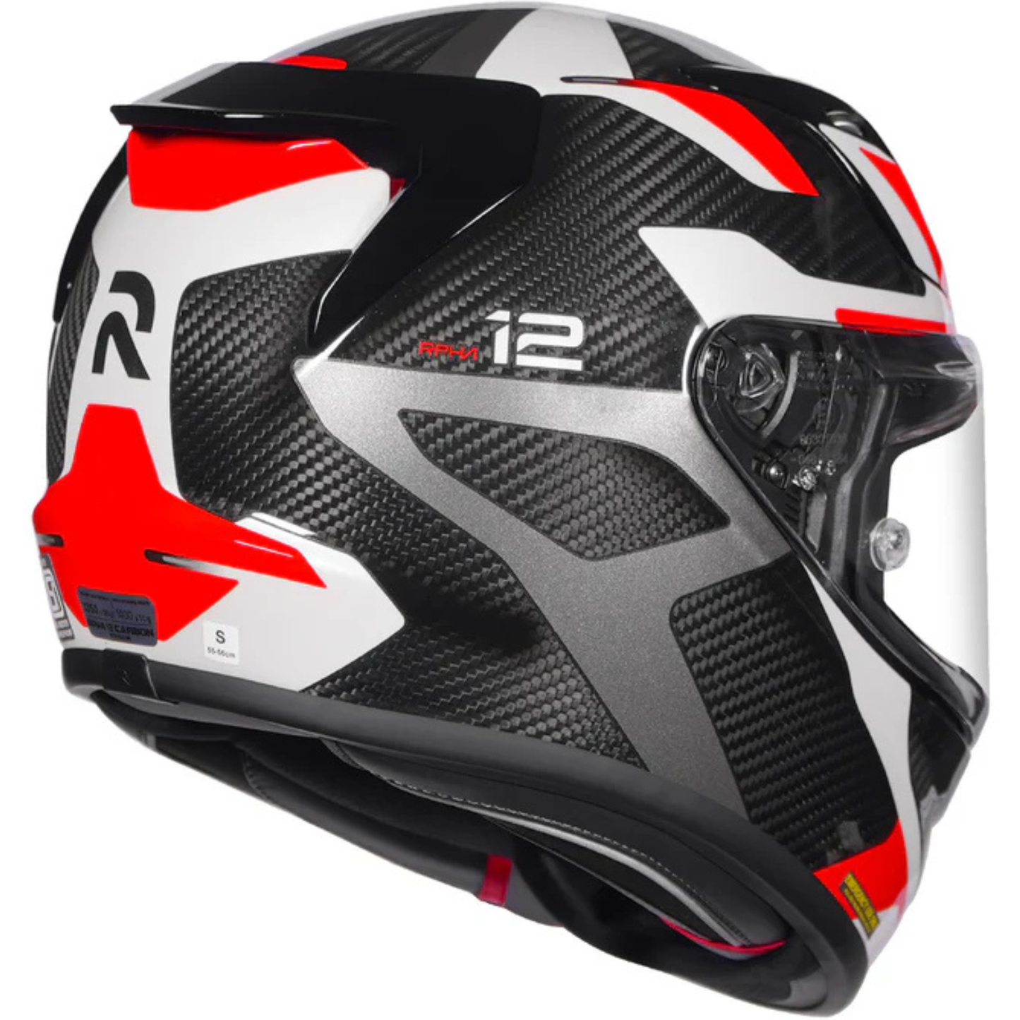 HJC Rpha 12 Xentra Carbon Fiber MC1 Helmet (ECE 22.06) - Black Red