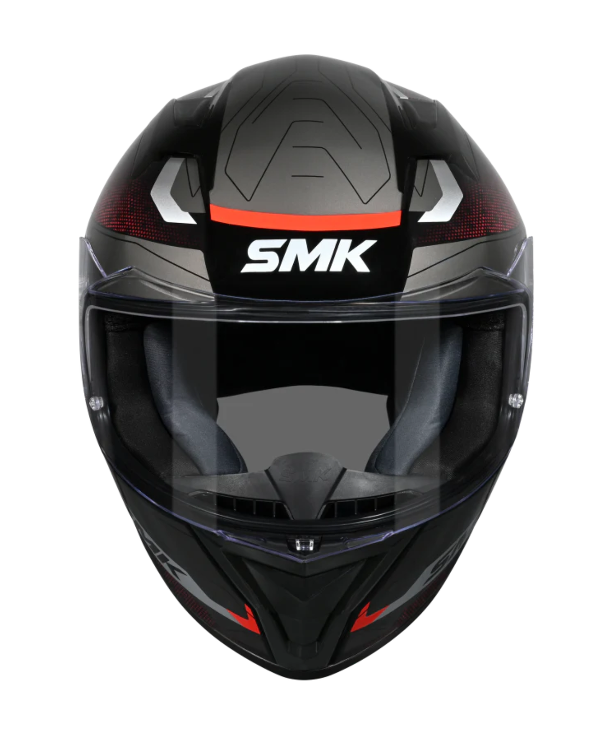 SMK Stellar Sports Flight GRPS MA236 Full Face Helmet - Matt Black Red Grey - SMK