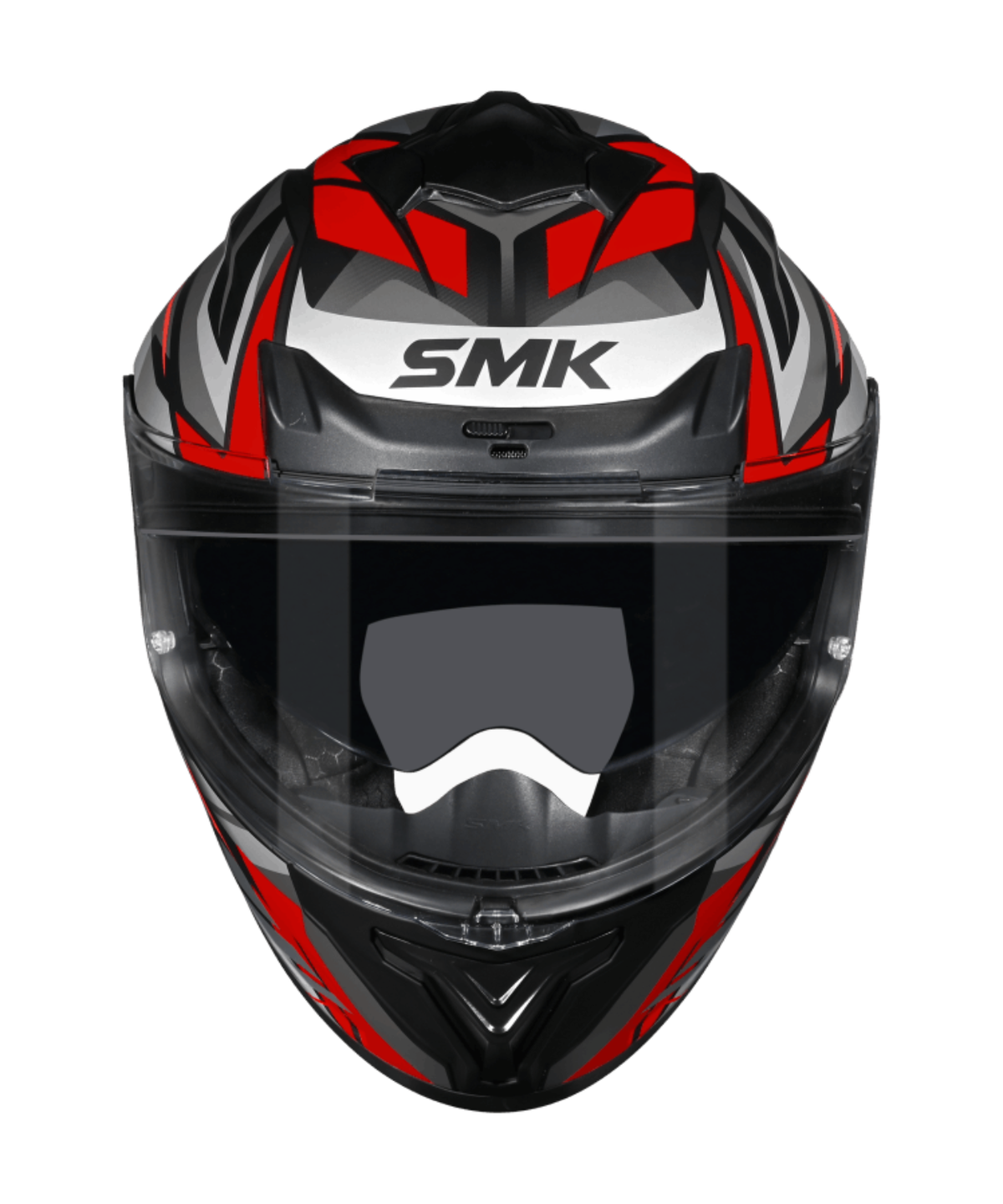SMK Typhoon Rival GRPS GL263 Full Face Helmet - Gloss Black Grey Red - SMK