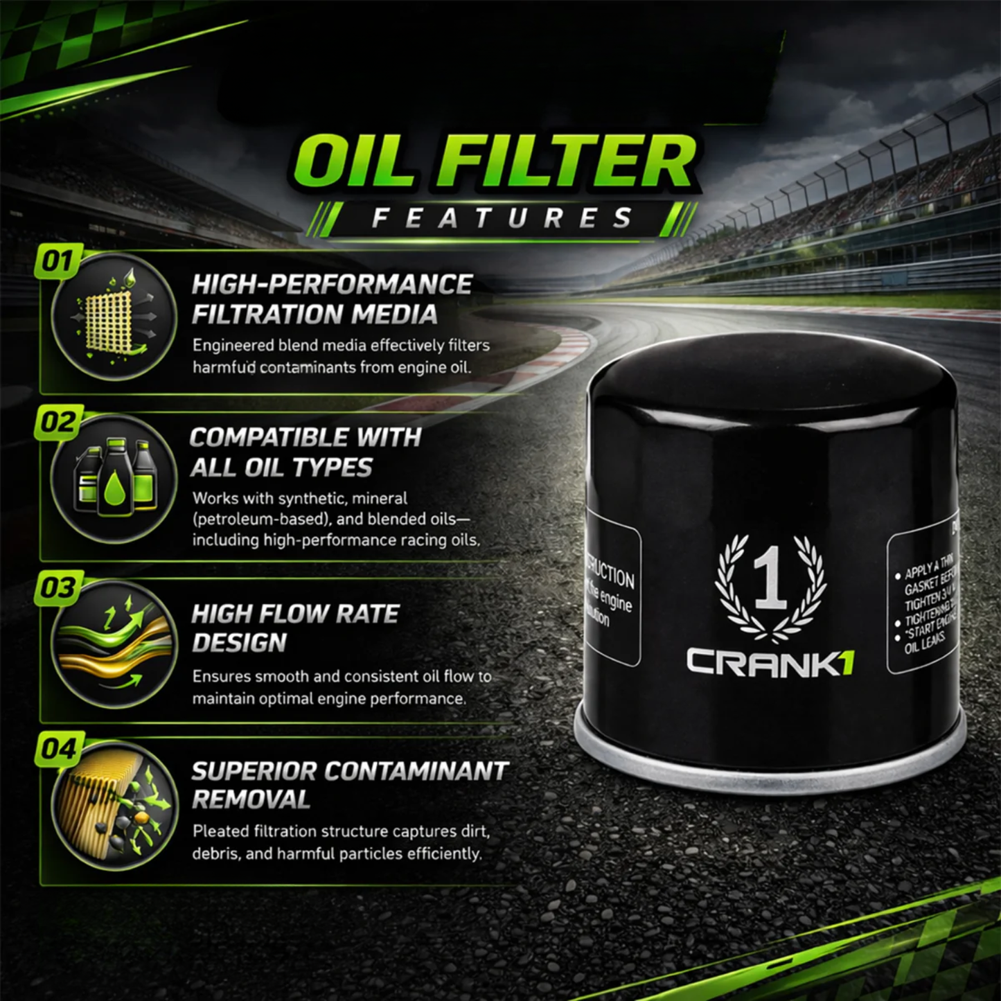 Crank1 Performance Oil Filter for Royal Enfield Bear 650 (2024 Onwards) - CPO515