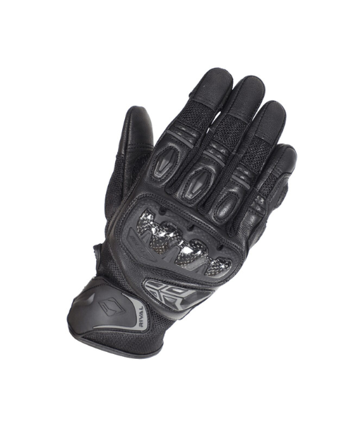 Solace Rival Carbon CE Motorcycle Riding Gloves - Black