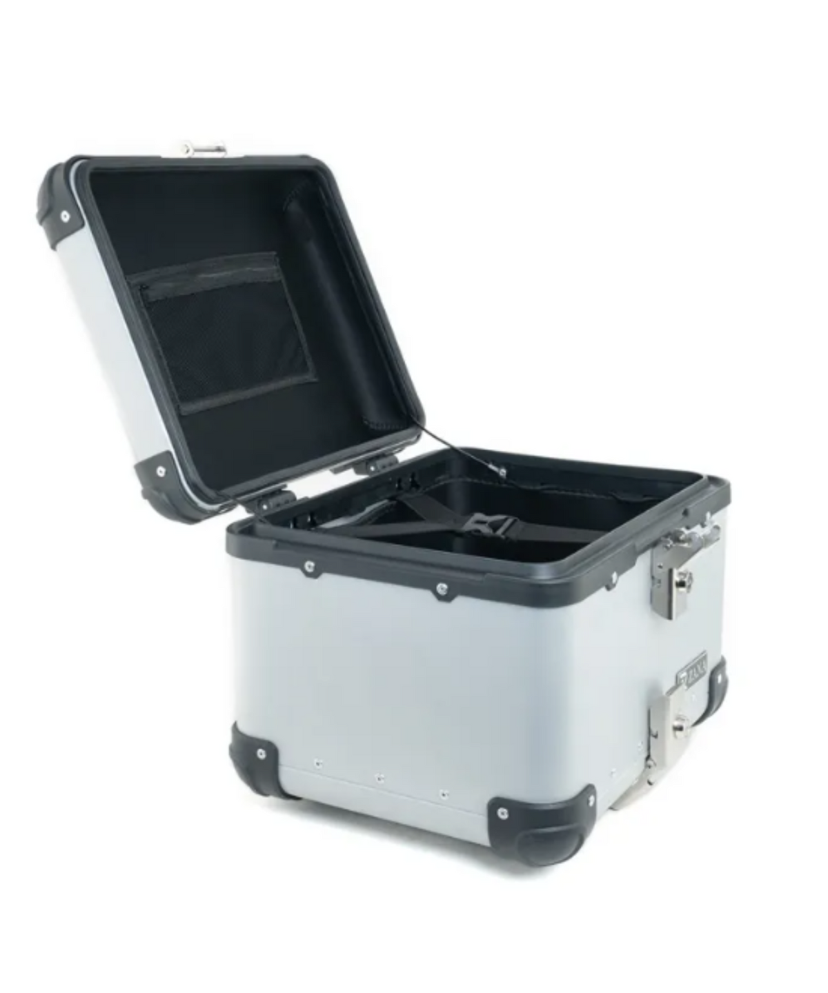 Zana Universal Aluminium R-Flat 45 L Top Box With Back Rest Cushion - Silver - ZI-TB-009 - Zana