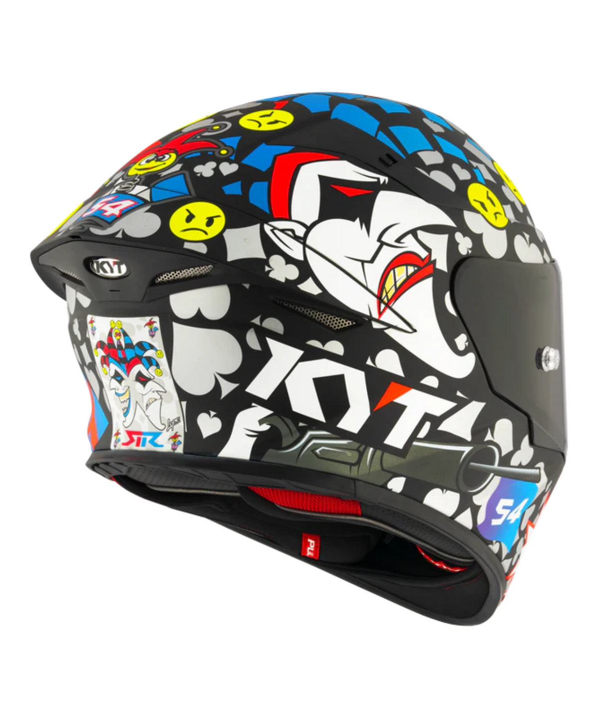 KYT TT-Revo Riccardo Rossi 2022 Replica Helmet - Matt Black Red Blue - KYT Helmets