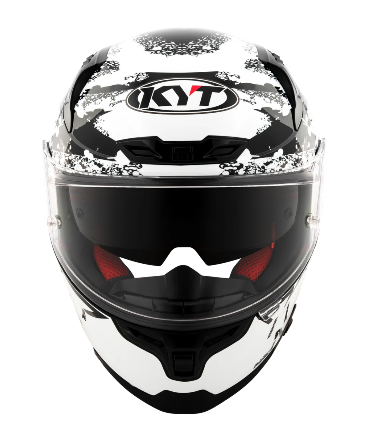 KYT Striker 2V Neutron Helmet - Gloss Black White - KYT Helmets