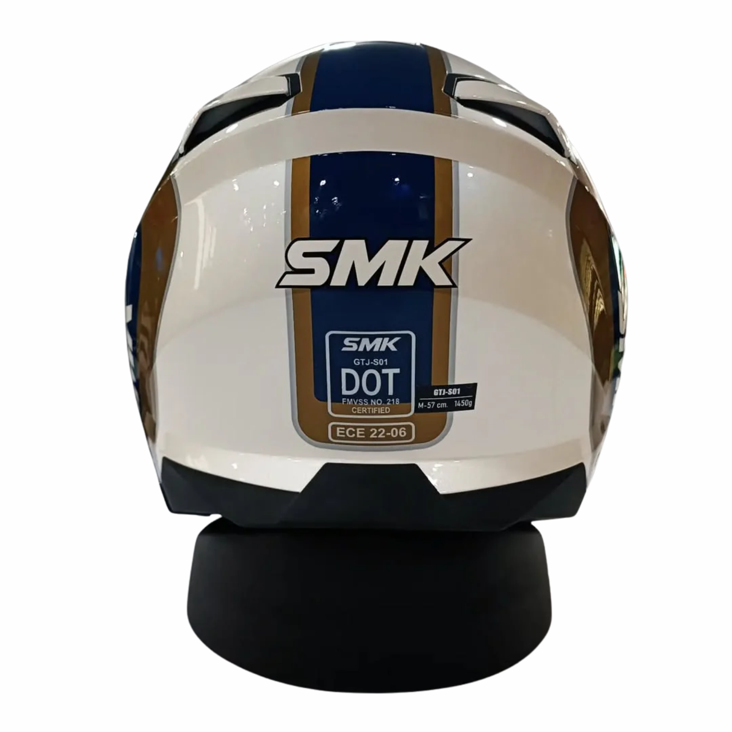SMK GTJ Libero GRPS GL157 Half Face Helmet - Gloss Blue White