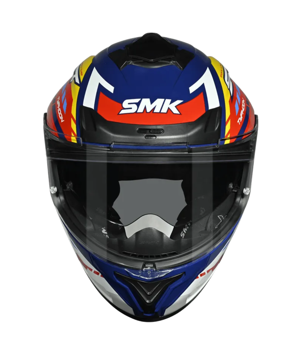 SMK Typhoon Sports Tourer GRPS GL534 Full Face Helmet - Gloss Blue Yellow White