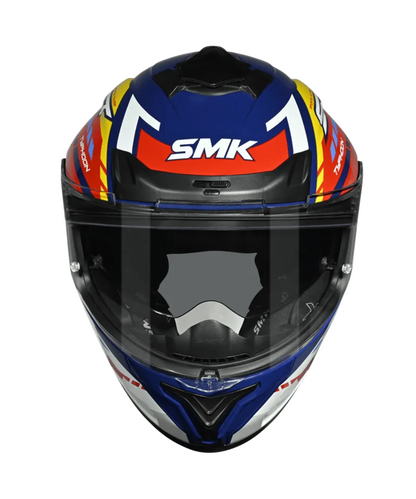 SMK Typhoon Sports Tourer GRPS GL534 Full Face Helmet - Gloss Blue Yellow White