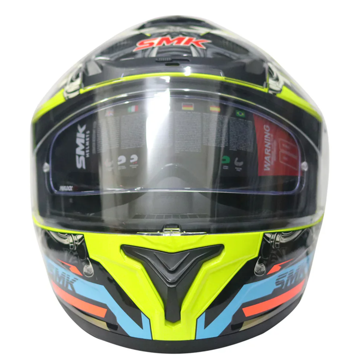 SMK Typhoon Motorhead MA476 Yellow White Helmet - SMK