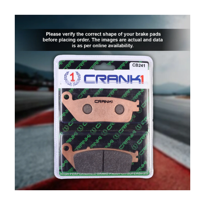 Crank1 Fully Sintered H2 Series Brake Pads for Triumph Street Twin (2016-2017)