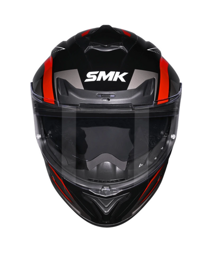 SMK Typhoon Azonix GRPS MA263 Full Face Helmet - Matt Black Grey Red