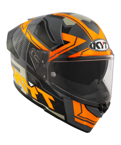 KYT R2R Pro Octane Full Face Helmet - Gloss Black Orange