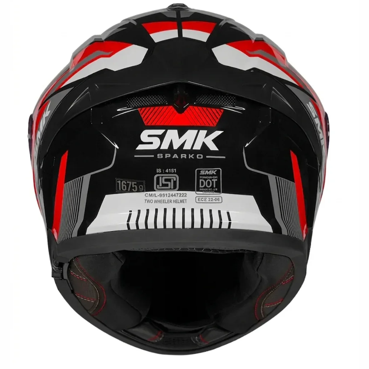SMK Typhoon Sparko GRPS MA236 Ful Face Helmet - Matt Black Red Grey - SMK