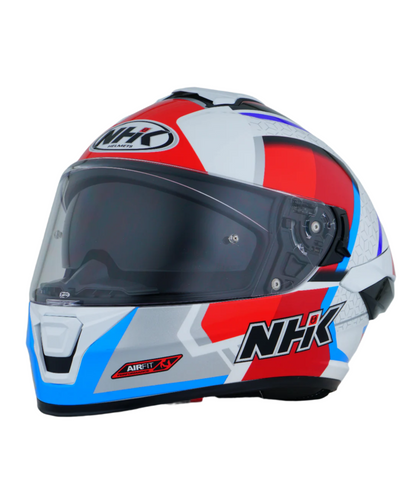NHK K5R 2V Retro Helmet - Gloss White Red Blue