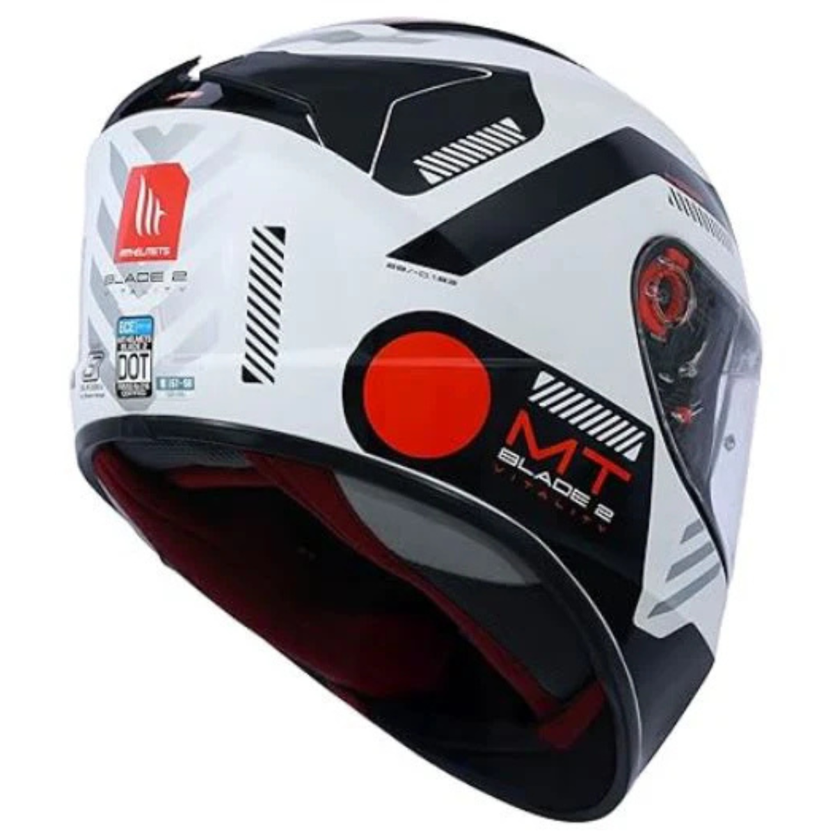 MT Blade 2 SV Vitality A5 Helmet - Gloss White Black Red - MT Helmets
