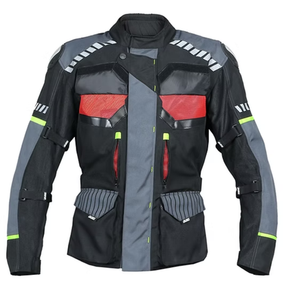 BBG Adventure Riding Jacket with Chest Guard and Rain Liner - Grey