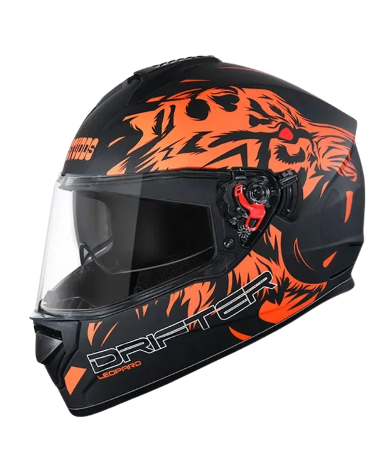 Studds Drifter D2 Leopard Decor Graphics Helmet - Matt Black Orange N10