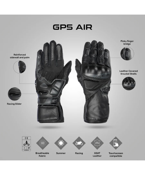 Ixon GP5 Air Riding Gloves - Black