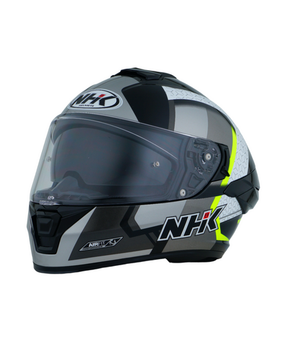 NHK K5R Retro Helmet - Gloss Black Silver Yellow