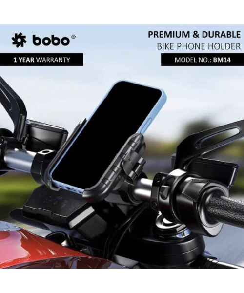 BOBO Quick Release Enhanced BM4 Bike Cycle Phone Holder Motorcycle Mobile Mount - Black - BM14