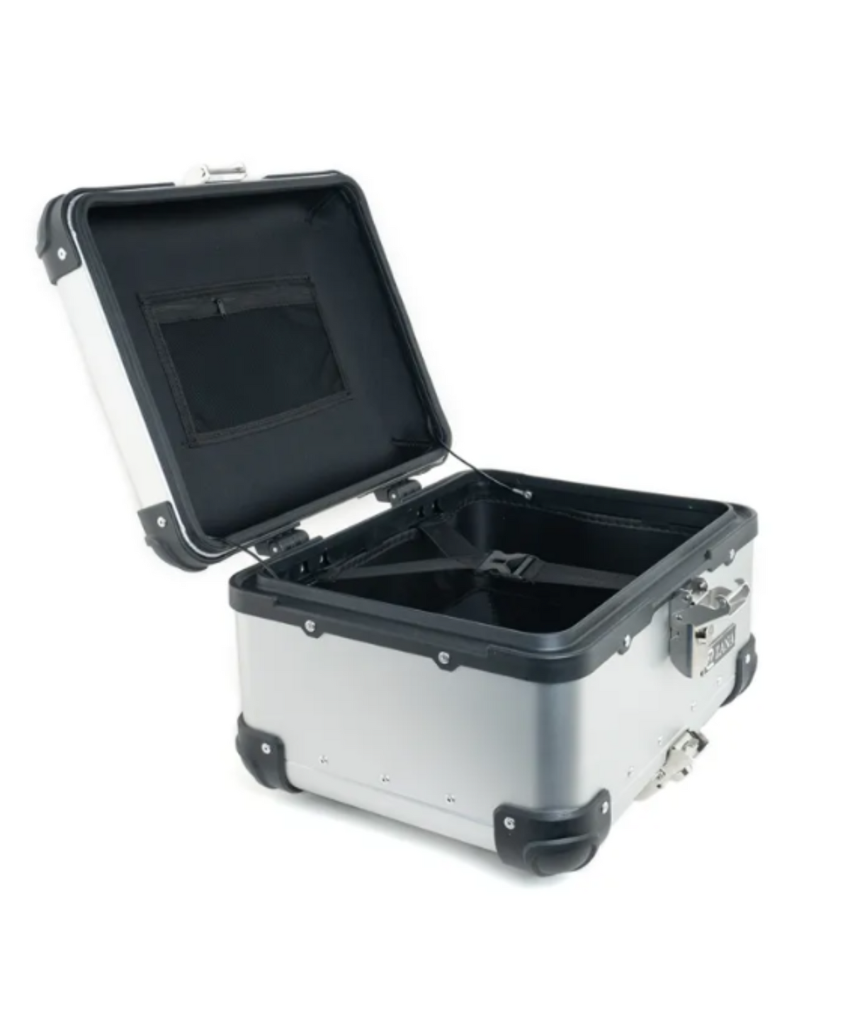 Zana Universal Aluminium R-Flat 35 L Top Box With Back Rest Cushion - Silver - ZI-TB-004 - Zana