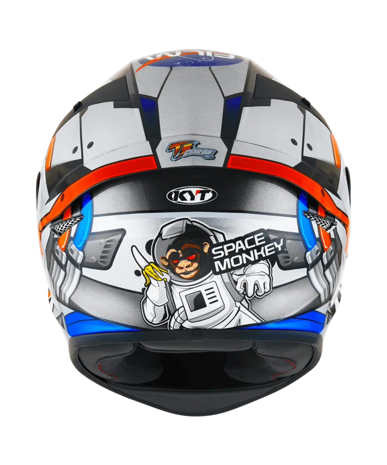 KYT TT-Course Space Monkey Helmet - Gloss White Red Black